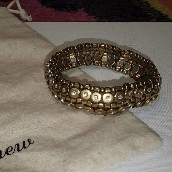 J. Crew brushed gold tone jeweled stretch bracelet - Picture 5 of 12